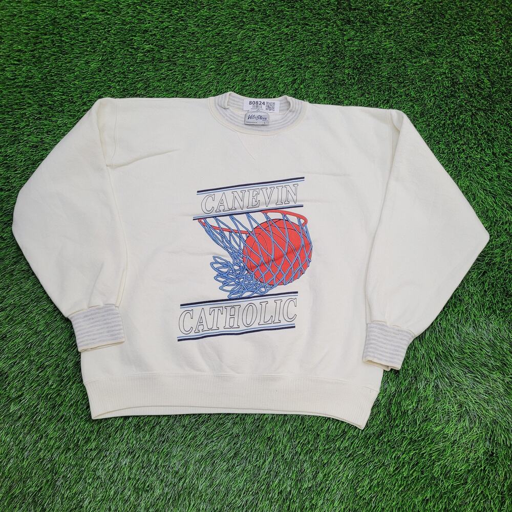Vintage Canevin Catholic Sweatshirt Large 23x24 Crop Baggy USA